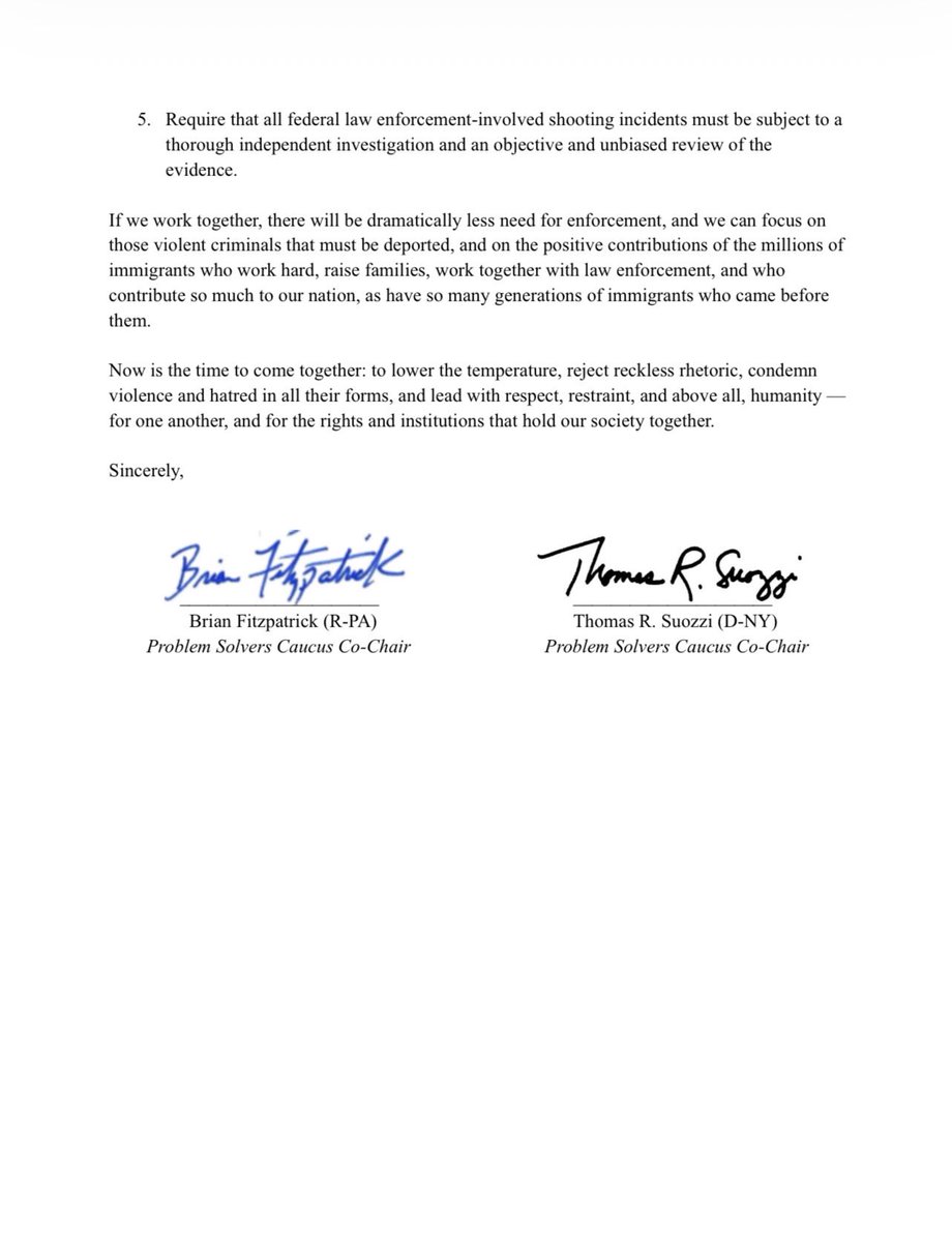 ProbSolveCaucus's tweet photo. Today, Problem Solvers Caucus Co-Chairs @RepBrianFitz and @RepTomSuozzi sent a letter to President Trump requesting a meeting to discuss a bipartisan solution to our country's immigration and border security challenges. https://t.co/nyiDvlEjkA