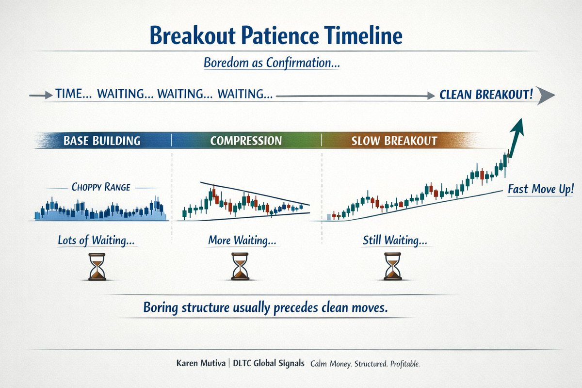 KMutiva's tweet photo. True story.
I stopped trusting breakouts that felt good.
I started trusting the ones that looked boring.

#TraderProcess #CalmMoney https://t.co/z0GcNXpX01