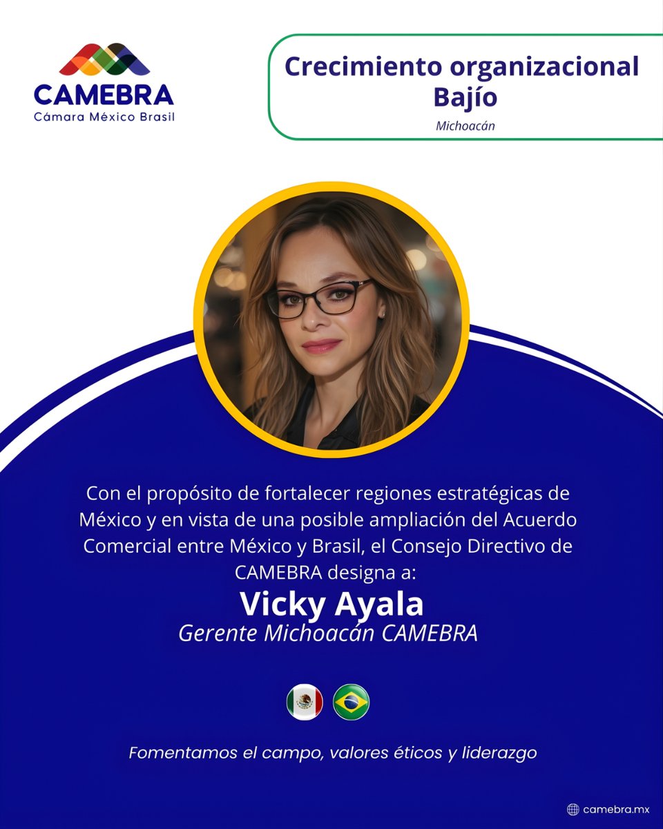 Seguimos sumando liderazgo y visión. ✅
Con gran entusiasmo damos la bienvenida a Vicky Ayala, quien se integra para fortalecer la conexión con el sector empresarial, impulsar nuevas sinergias y reforzar la representación institucional desde el estado. 🌎🤝