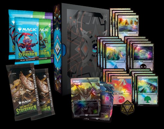 cube_mtg's tweet image. MTGストリクスヘイヴンの秘密
特別なBundle｢CODEX Bundle｣

プレブ6パック、コレブ2パック、コーデックスブースター1パック(6種類から2枚)、スピンダウンカウンターなど