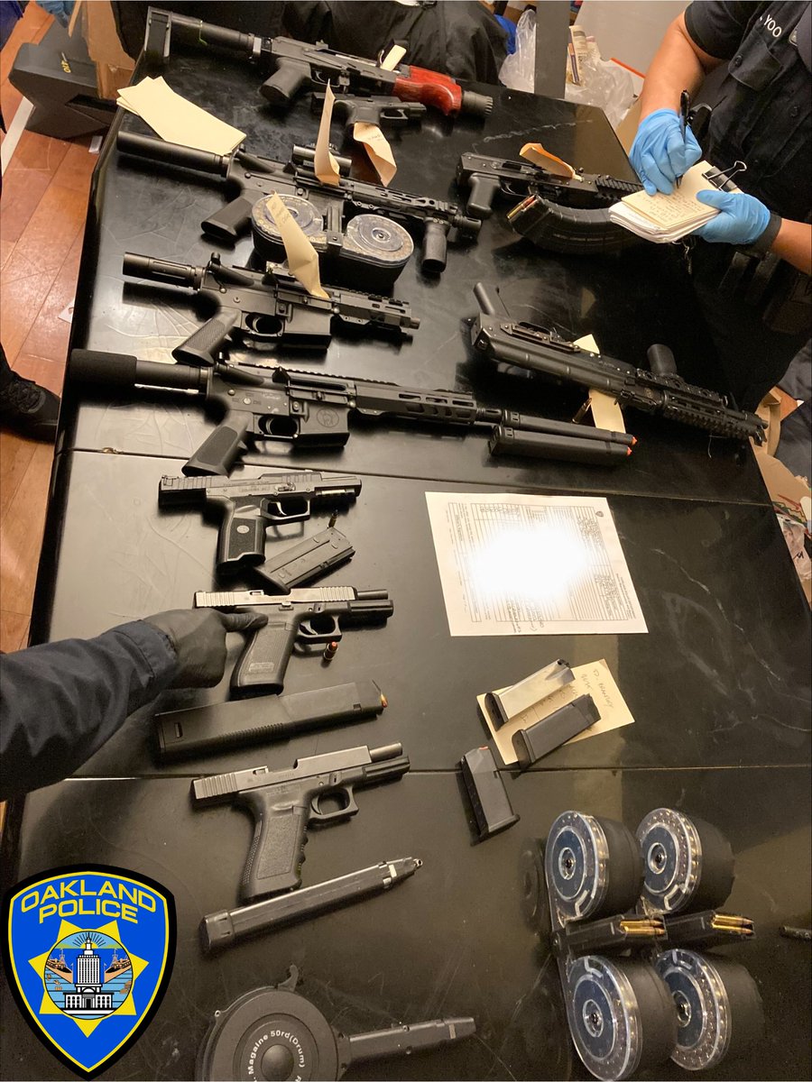 OPD is investigating an assault that occurred at a home just before 10:30p last night.   

West Oakland Patrol Officers served a search warrant and recovered roughly a dozen firearms, multiple magazines, including high-capacity drums, and a large amount of ammunition.