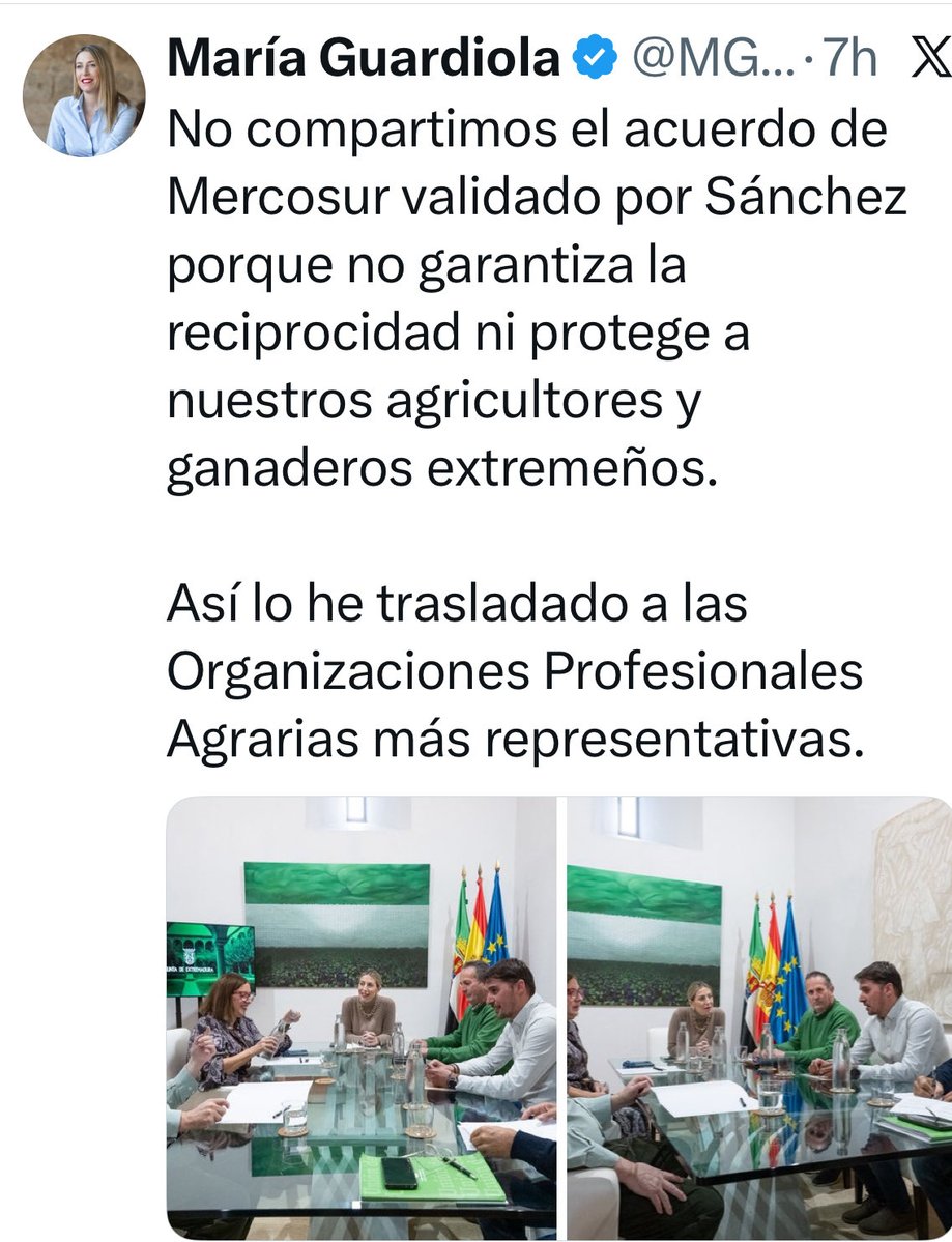 En Extremadura el problema del campo no es solo Mercosur. El problema es un campo abandonado y una Consejería prácticamente inexistente. Menos declaraciones hacia Madrid o Bruselas y más trabajo real aquí, con agricultores y ganaderos.