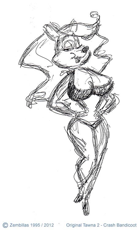 PlayStationPark's tweet image. Concept artwork of Tawna, for the original 'Crash Bandicoot'.