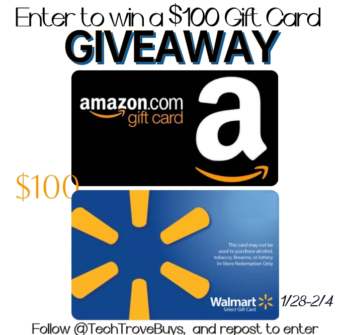 🚨 $100 GIVEAWAY 🚨
One lucky #WINNER will receive the $100 #Amazon or #Walmart GIFT CARD(#winners Choice)!
To enter:
1.RT
2.Follow <a href="/TechTroveBuys/">TechTroveBuys</a> 
#USA only
Winners will be drawn on February 4th.
#giveaways #GiveawayAlert #Repost #follo #Share #AmazonGiftCard #Win