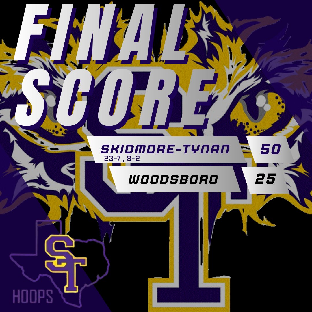 Lady Cats take care of business in Woodsboro tonight! 

Varsity wins 50-25

JV did not play. 

Varsity overall: 23-7

Varsity district record: 8-2

Next game: in Skidmore vs Three Rivers on Friday!

GOOD