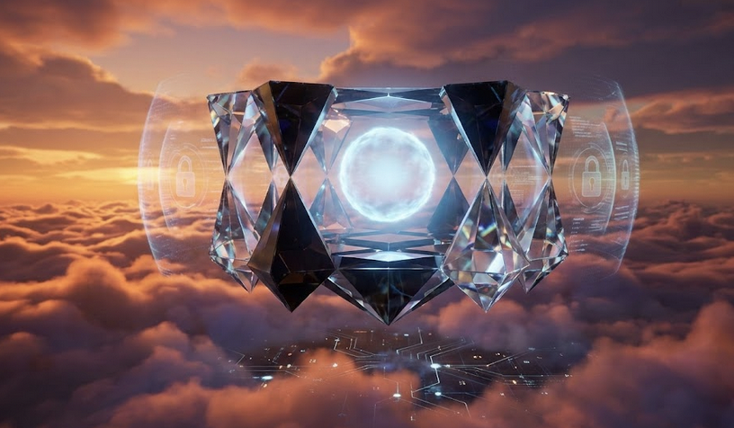 lengthways44's tweet photo. Just designed my ideal digital sanctuary: "The Crystal Fortress".
It represents clarity, isolation from threats, and a peace of mind where privacy is the natural law. My data belongs in a vault, not a billboard. 
Check out my vision for the future of storage!
@DataHaven_xyz https://t.co/7eeKXFwnE3