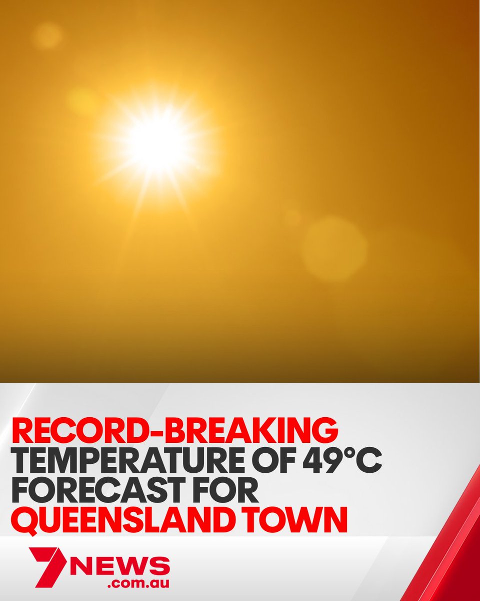 7NewsBrisbane's tweet image. Queensland town Thargomindah is set to smash its temperature record on Wednesday. The weather bureau has forecast the mercury will reach 49°C. #Temperature #Heat #Record