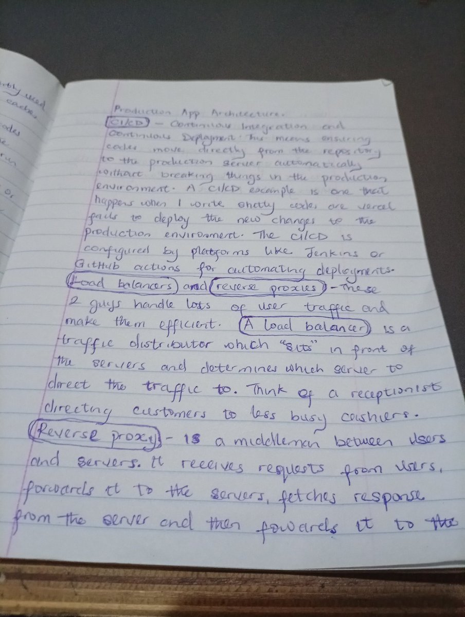 GraceYourCode's tweet photo. Day 16 of #100DaysOfCodeAndDesigns

Learnt 2 new Terms in a production ready app architecture 

- Load balancer: acts like a traffic distributor by selecting servers to direct your traffic to. Think of a receptionist directing customers to less busy cashiers. 1/2 https://t.co/x5ucVNTm7C
