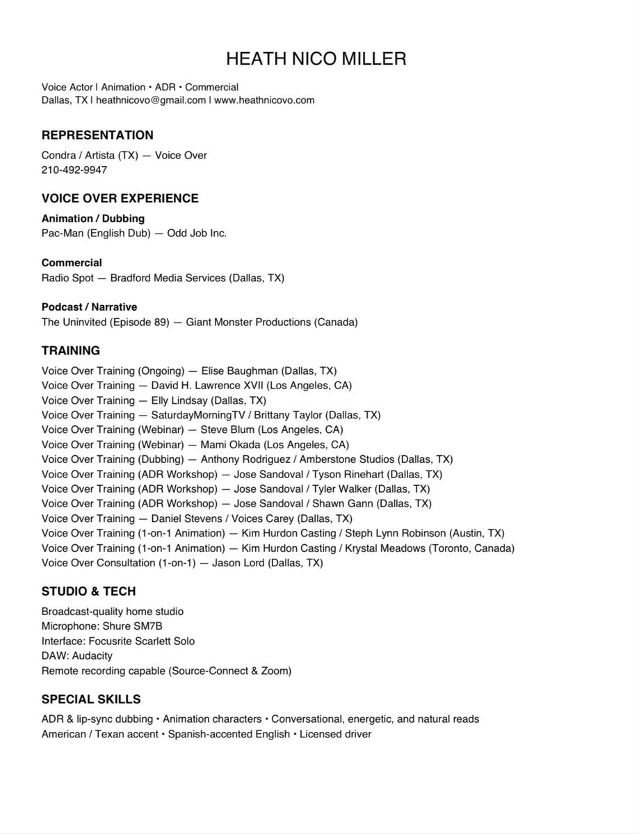 Resume's shiny new, now let's get this bread with all the training I've hoarded over the years 😅🎙️ #vo #va #voiceoverlife #actorslife