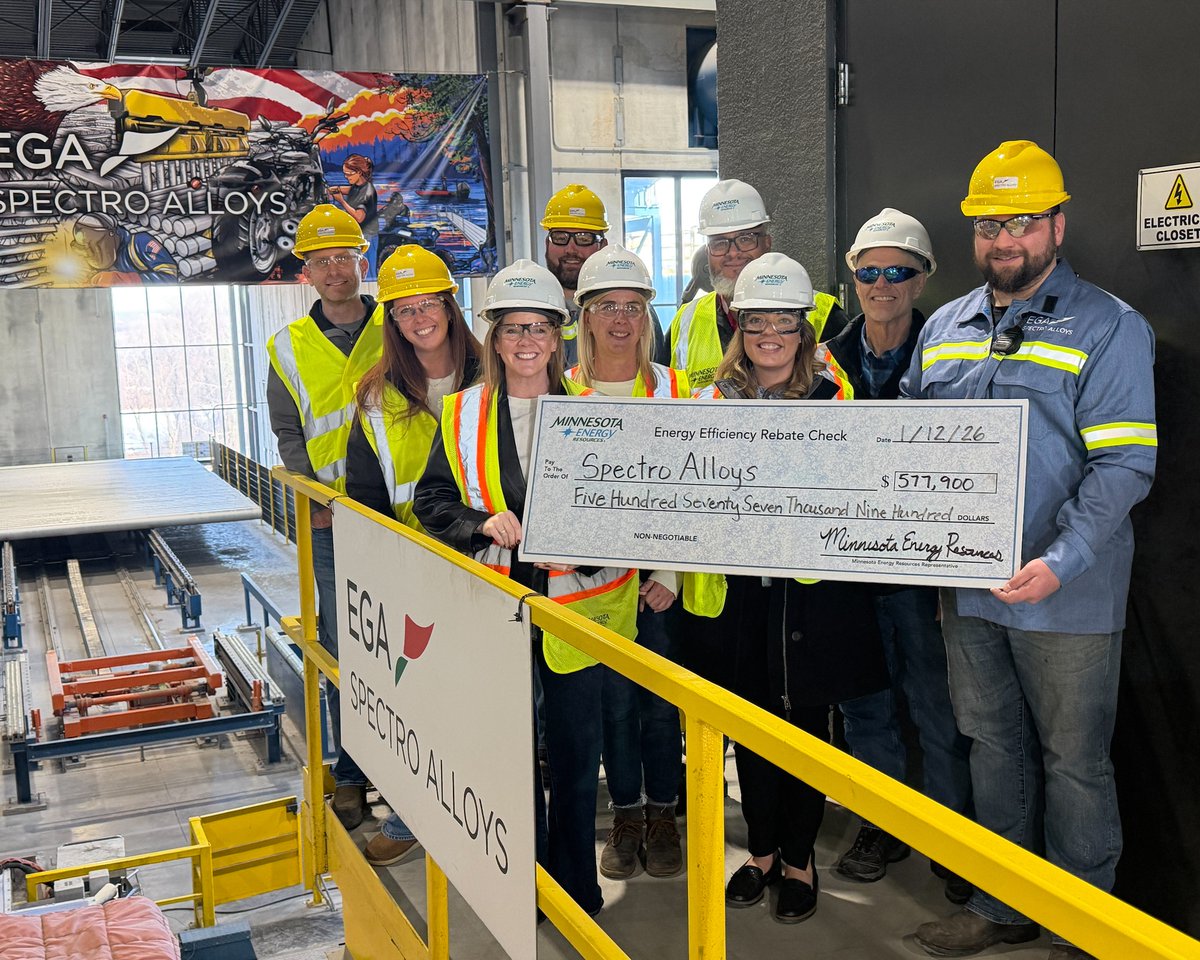 MNenergy's tweet image. Saving energy, saving money. 

We’re proud to partner with businesses like Spectro Alloys to design custom energy efficiency rebates and help our customers lower their energy costs. 

news.minnesotaenergyresources.com/minnesota-ener…