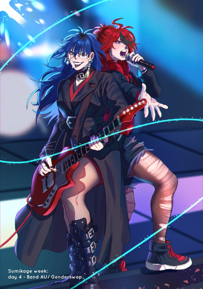 YugaymuHomokage's tweet photo. #sumikageweek2026 Day 4: Band AU/Genderswap. https://t.co/UiJCjUHoVn