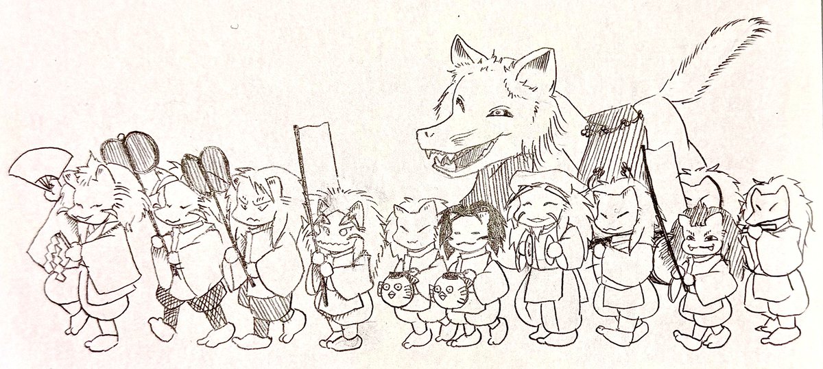 穴守稲荷神社初午祭まであと4日となりました！
吉福社中は神楽殿にて、神楽「稲荷宗近」の奉納と、助っ人に里神楽囃子稲荷会さんをお呼びして穴守狐の御練りを行います。
御練り用の衣装10着もなんとか仕上がりました💦
12年に一度の御縁年の初午祭。盛り上げて参ろうと思います！