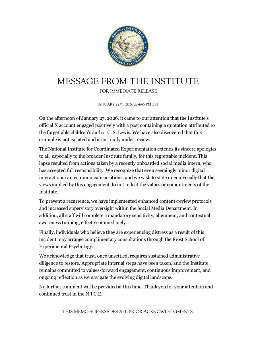 National Institute of Coordinated Experiments tweet media