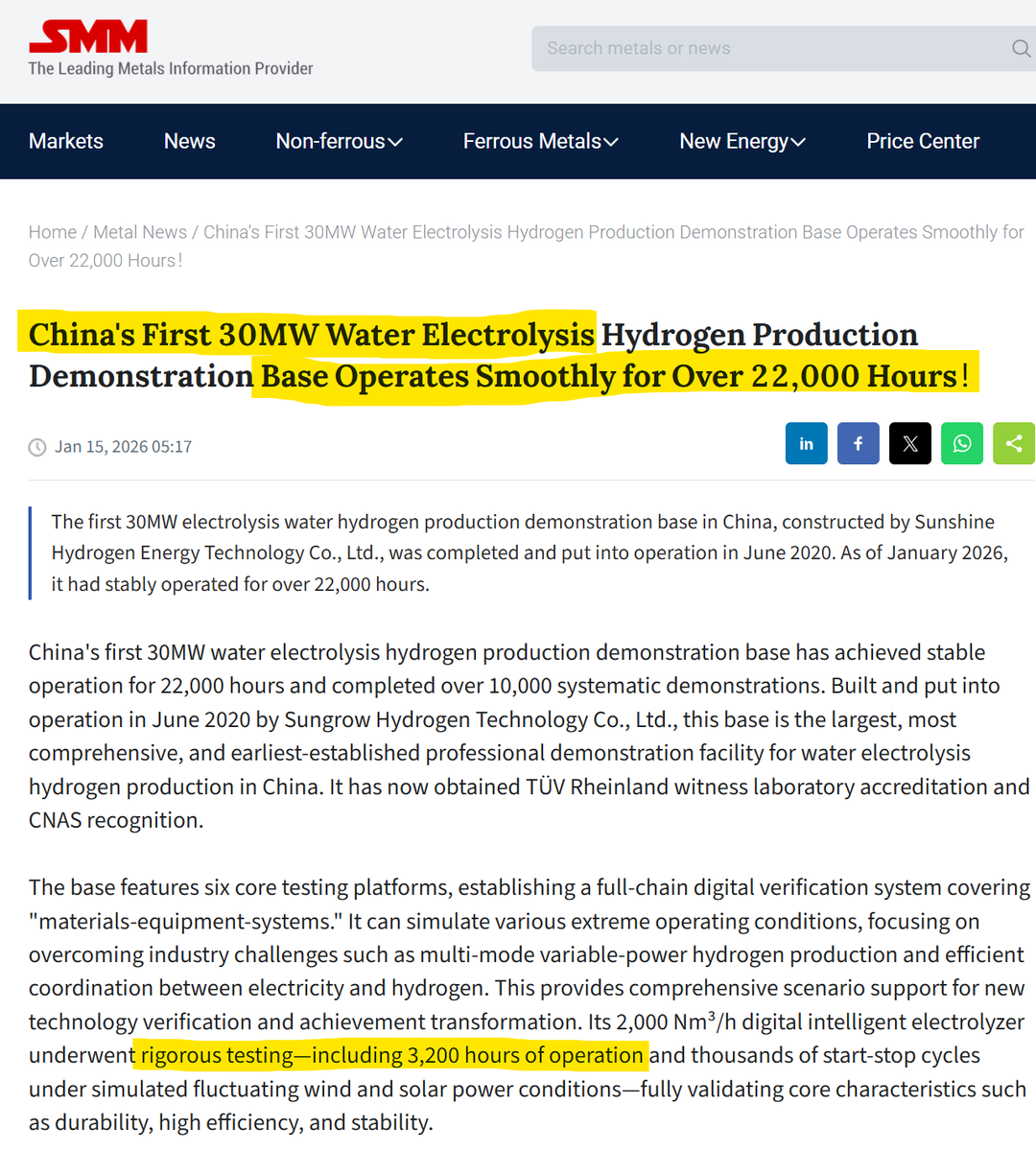 KeithDPatch's tweet image. China's first 30MW water electrolysis hydrogen production demo "Base" operates +22,000hr. 
✅30MW
✅"Base" = 22K hr
❓ Electrolyzer = only 3200hr ops⬇️
So I guess the Balance of Plant ("Base") idled for 18.8K hrs to reach this milestone?
#hydrogen #H2 #electrolyzer