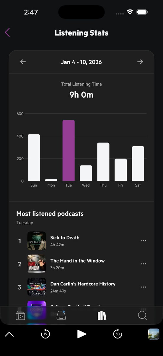 CastroPodcasts's tweet photo. 2026.1 update is out now with listening stats and a ton of bug fixes and performance improvements! https://t.co/AgG9YNkDYu