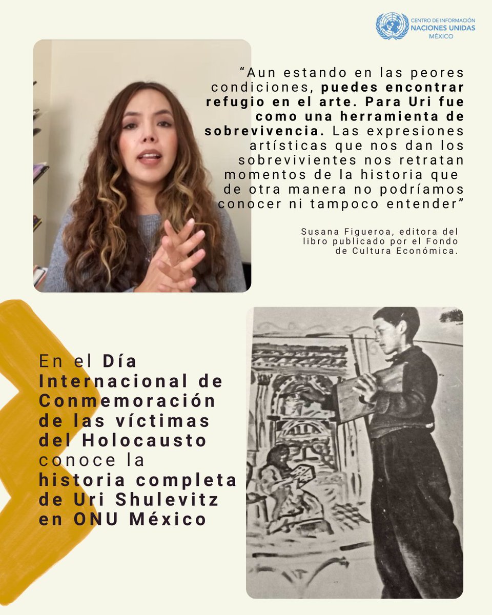 ONUMX's tweet photo. 🎨 Dibujar para sobrevivir.
La historia de Uri Shulevitz, parte del #ClubdeLecturaODS📚, muestra cómo el arte puede ser refugio, memoria y resiliencia en los momentos más difíciles. ✨
Conoce su viaje y cómo lo narró desde la infancia: 👇
🔗 https://t.co/zfFNokd5RR https://t.co/9CCjtbFzD8