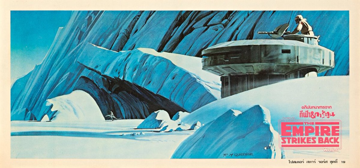 HumanoidHistory's tweet photo. "The Empire Strikes Back" poster from Thailand, featuring concept art by Ralph McQuarrie. https://t.co/7VseLKYVIG