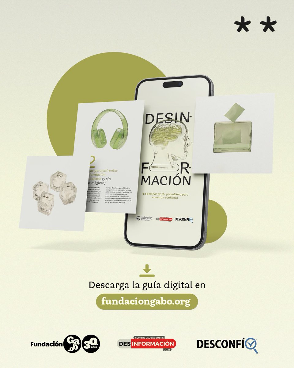 🤖✨ La IA no solo genera contenido, también puede ayudarte a verificarlo.

Cada día es más difícil distinguir entre lo real y lo falso y para eso existen herramientas que te pueden ayudar. 🔎

Conócelas aquí y descubre cómo usar la IA a tu favor ➡️ cumbredesinformacion.com/guia2025/