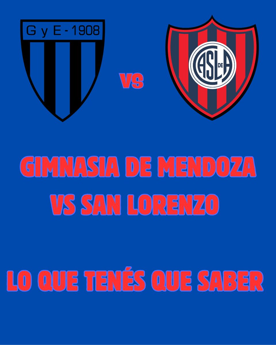 luca_rofrano's tweet image. SE VIENE GIMNASIA DE MENDOZA

#SanLorenzo visitará a Gimnasia y Esgrima de Mendoza, hoy a las 20 hs, en el Estadio Víctor Antonio Legrotaglie. Se transmitirá por TNT Sports.