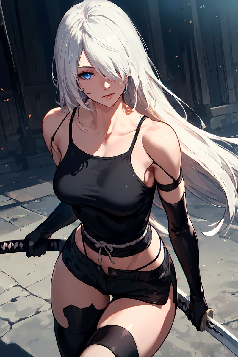 0rototeen128451's tweet image. A2もつくらないとな～
#NieRAutomata #A2 #AIart