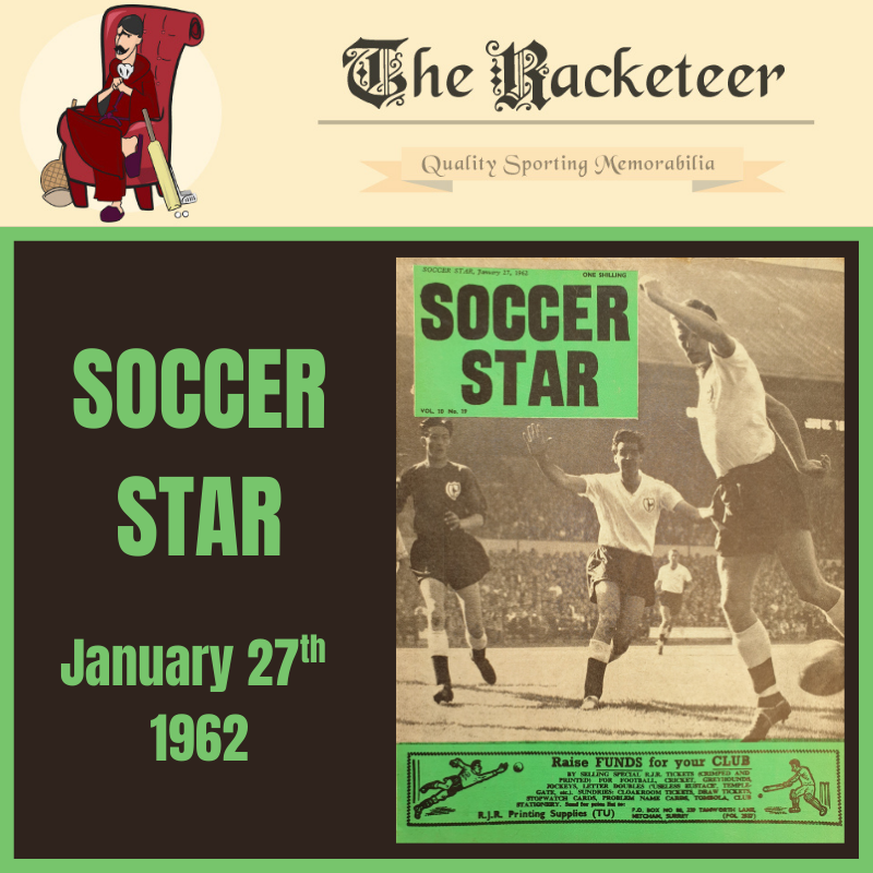 Theracketeer1's tweet image. #OnThisDay in 1962 and the cover of #SoccerStar  was full of @SpursOfficial players, from a North London derby game with @Arsenal 

#football #footballmagazines #footballmemorabilia @LadyCP1851 

the-racketeer.co.uk/soccer-star-73…