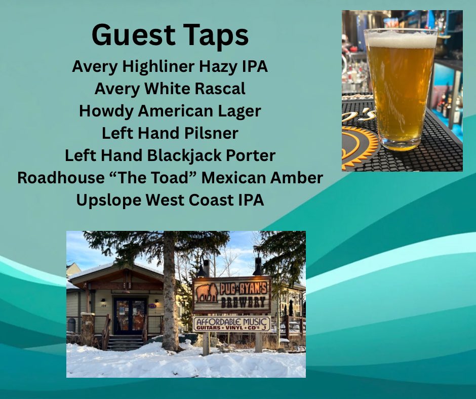 We have new guest taps! Come by today and check it out! #pugryansbrewery #pugryanstikibar #dilloncolorado #summitcounty #mountains