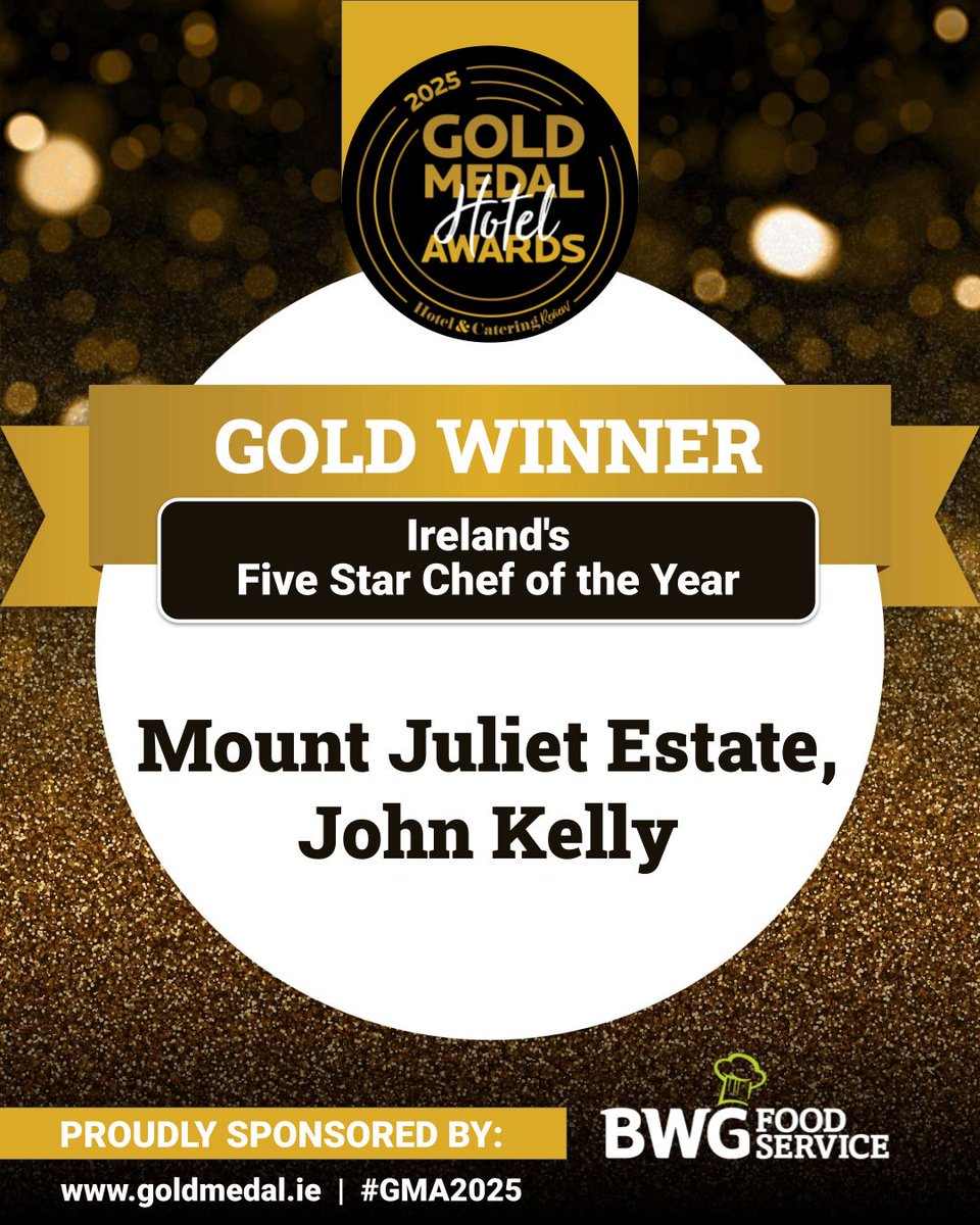 HC_Review's tweet photo. Meet this year’s winners of Ireland's Five Star Chef of the Year, sponsored by sponsored by @BWGFoodservice 

Gold  - @mountjuliet  Co.  Kilkenny 

Silver - @SheenFalls  Co.  Kerry 

Bronze - @BallyfinDemesne  Co.  Laois https://t.co/LFmw9C3qEf