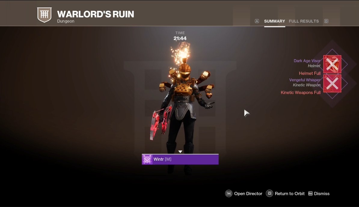 SweetJoey897's tweet photo. Dark Age Hunt challenge in all of its void goodness. A seventh flawless clear for my lovers of seven💜

#DarkAgeHunt #MOTW  

@DestinyTheGame
@Destiny2Team 
@Destiny_ANZ 
@A_dmg04 
@BrunoLouviers 
@Scapes 
@MoltenSlowa 

Wintr#2792 https://t.co/ECWW2Zh30m