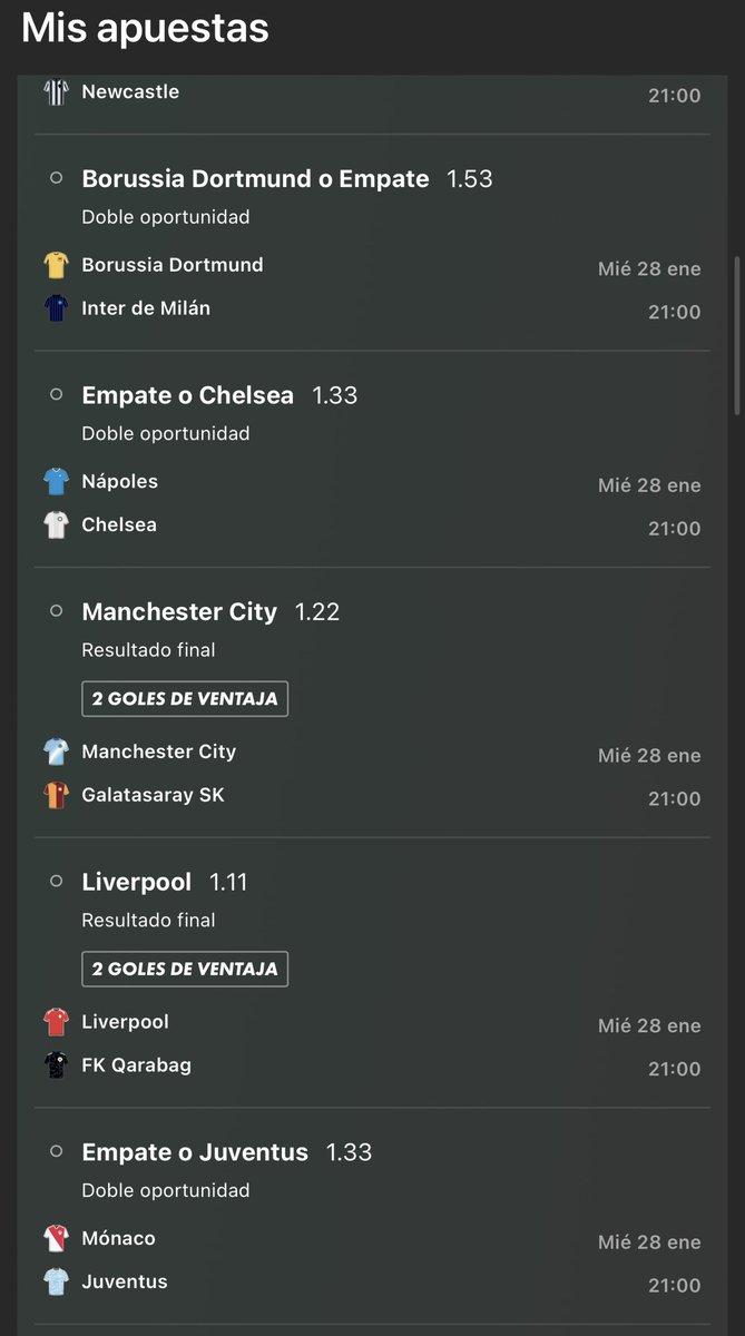 Danibetcol's tweet image. Es una Cuota 800 y 4 capturas para un Ticket pero no la veo tan loca 😂. Verás la bendita Champions…

Deja ❤️ si la sigues con monedas