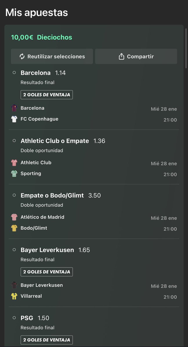 Danibetcol's tweet image. Es una Cuota 800 y 4 capturas para un Ticket pero no la veo tan loca 😂. Verás la bendita Champions…

Deja ❤️ si la sigues con monedas