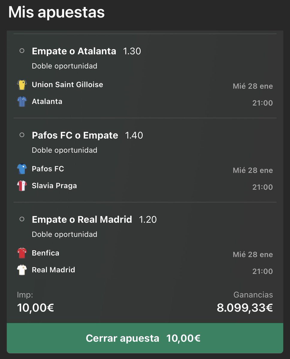 Danibetcol's tweet image. Es una Cuota 800 y 4 capturas para un Ticket pero no la veo tan loca 😂. Verás la bendita Champions…

Deja ❤️ si la sigues con monedas