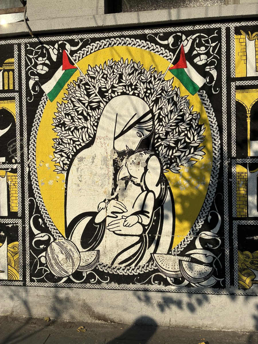 Right now we need to put everything we have into opposing war on Iran. 

Stop worrying about seeming reasonable to warmongers, imperialists, and apologists for genocide. 

Picture: Scene in an amazing mural near Tehran University telling the story of the Gaza genocide.