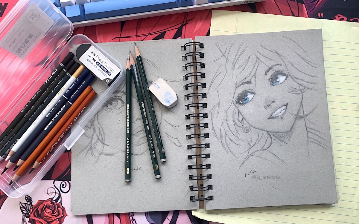 SJ_Artworks's tweet photo. So far 2026 seems like a breath of fresh air. While I had high hopes for 2025 creatively, it was a total void, as I battled with health issues. I want to thank all who continue to follow. I am back to my sketchbooks... daily quick sketch. https://t.co/Svy86mJaAM