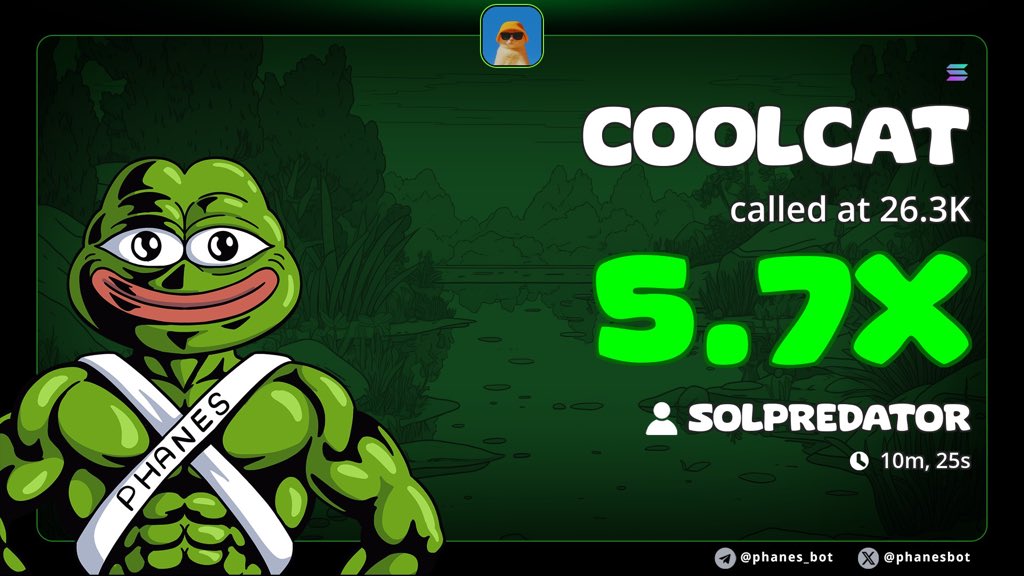SolPredator01's tweet image. $COOLCAT called early 🐸
Clean entry, solid follow-through.
5.7x delivered ✅

#helevier #LovelslandUK #Crypto #Sol
#DOGE #memecoins #zeudiners #USA