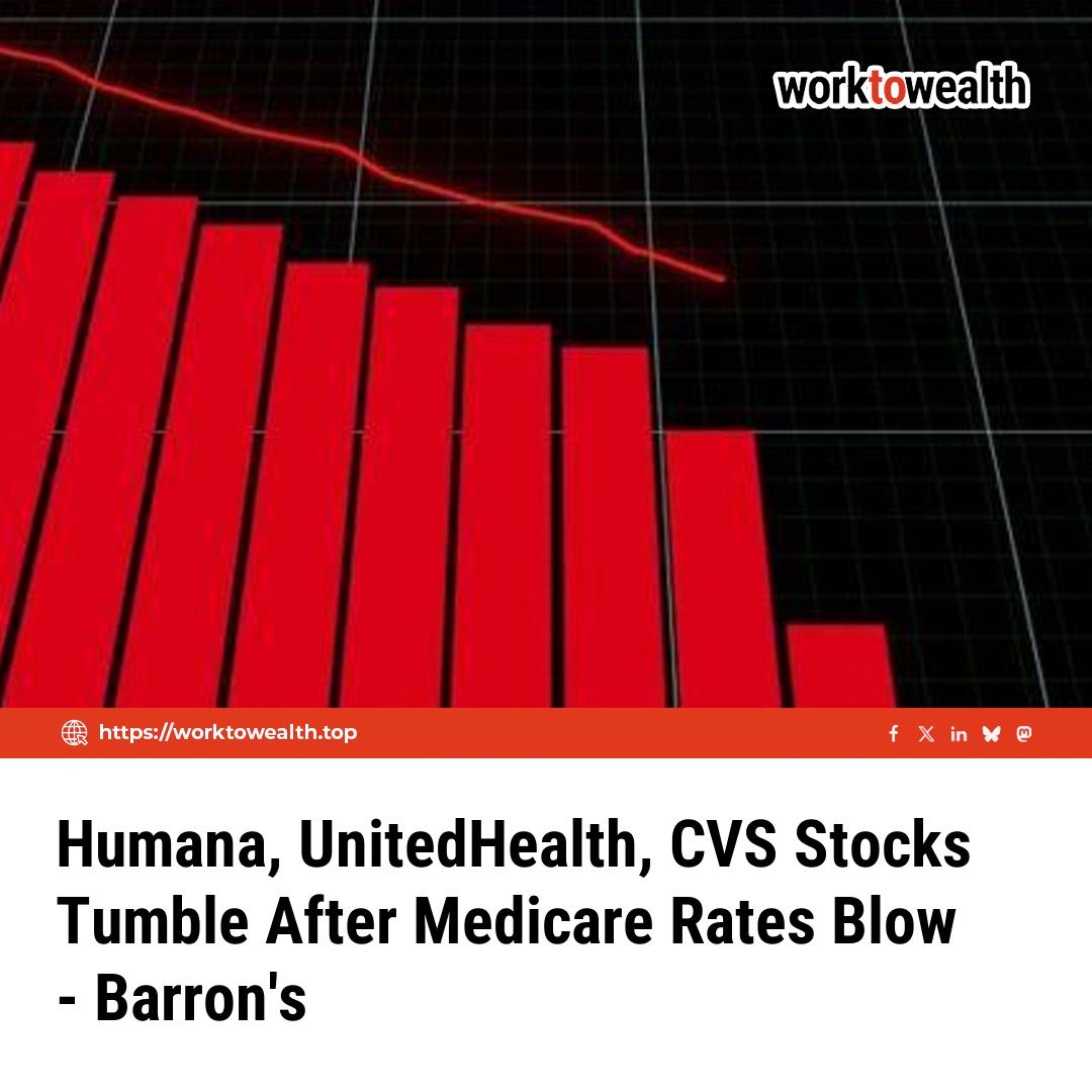 work2wealth's tweet image. Medicare rate adjustments hitting Humana, UnitedHealth, and CVS stocks underscore the sensitivity of healthcare investments to regulatory changes. This highlights how policy shifts can impact even major players. Diversification remains key for long-term financial stability.