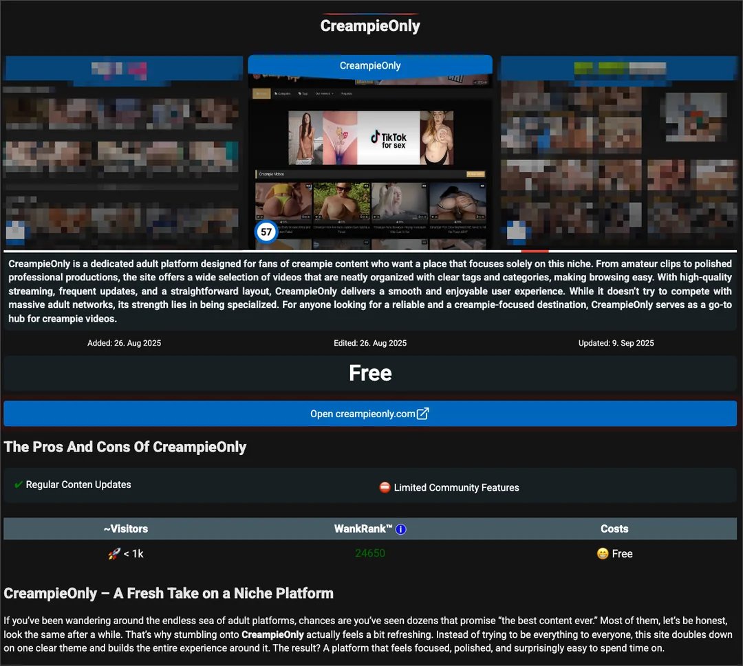 CreampieOnly_'s tweet photo. CreampieOnly XXX Website Review !

https://t.co/bdE7mruQbc https://t.co/n6DNZ9rTkW