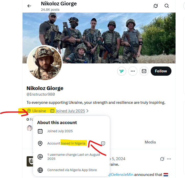 DucuGavril's tweet image. #FakeSoldier 👇nigerian account

@ Instructor980