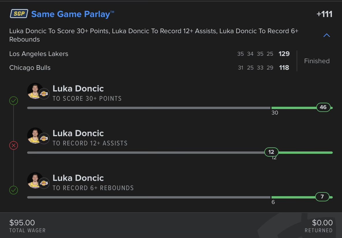 ARMYJJKS's tweet photo. I placed a player props bet with @FDSportsbook and every leg hit. However @FanDuel refused to pay out the win. FD called Luka’s assists a loss even though their app and ESPN confirmed it hit.

Everyone who uses @FanDuel needs to see this and switch Sportsbook immediately!! https://t.co/ddnbGafKwn