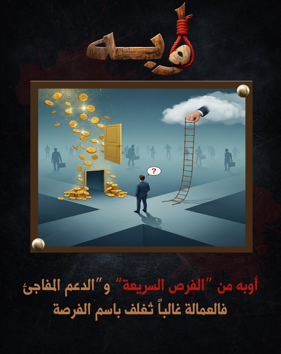 #اوبه من “الفرص السريعة” و”الدعم المفاجئ”،
فالعمالة غالباً تُغلَّف باسم الفرصة.