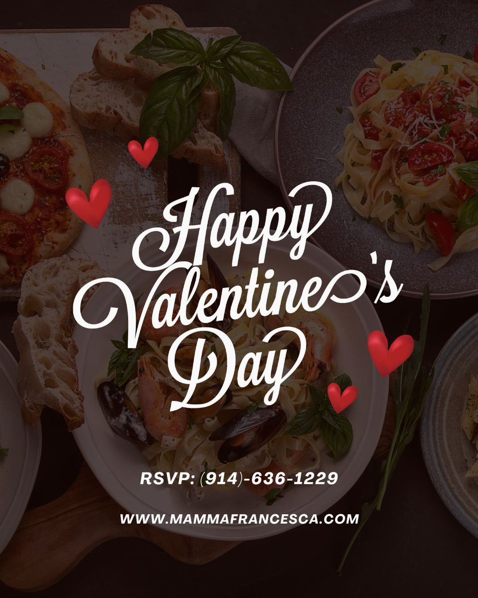 This Valentine’s Day, celebrate love with a special curated menu designed for an unforgettable evening.
✨ Authentic Italian flavors
🍷 Thoughtfully paired courses
🕯️ A warm, romantic atmosphere

📅 February 14
📍 Mamma Francesca

 #ValentinesDinner #DateNight #NewRochelleEats