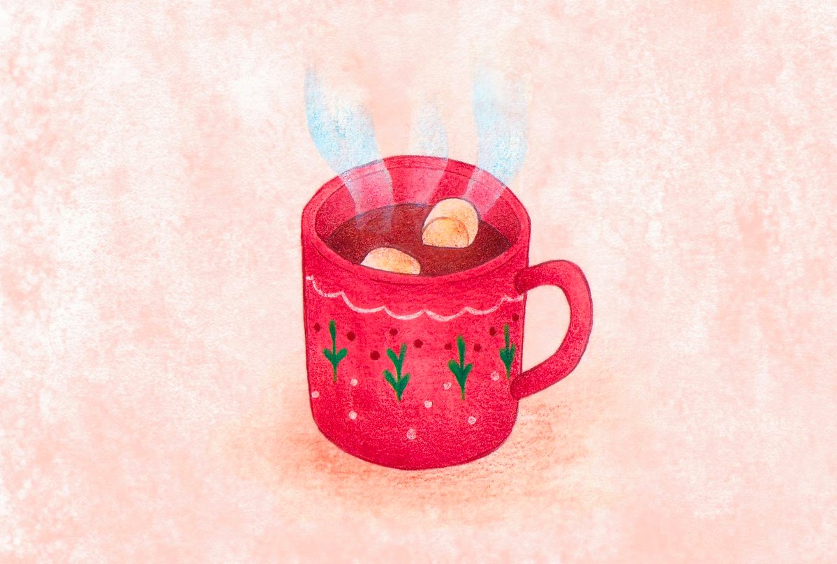 あったまって
#冬 #ココア #イラスト #illustration