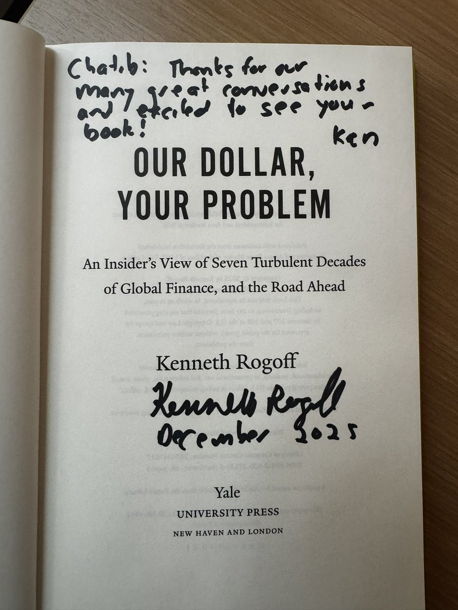 Thank you, Ken Rogoff, for the book. Our Dollar, Your Problem is insightful, candid, and highly recommended for anyone seeking to understand today’s global financial system.

Terima kasih, Ken Rogoff, atas bukunya. Our Dollar, Your Problem ditulis dengan jernih dan candid, bacaan