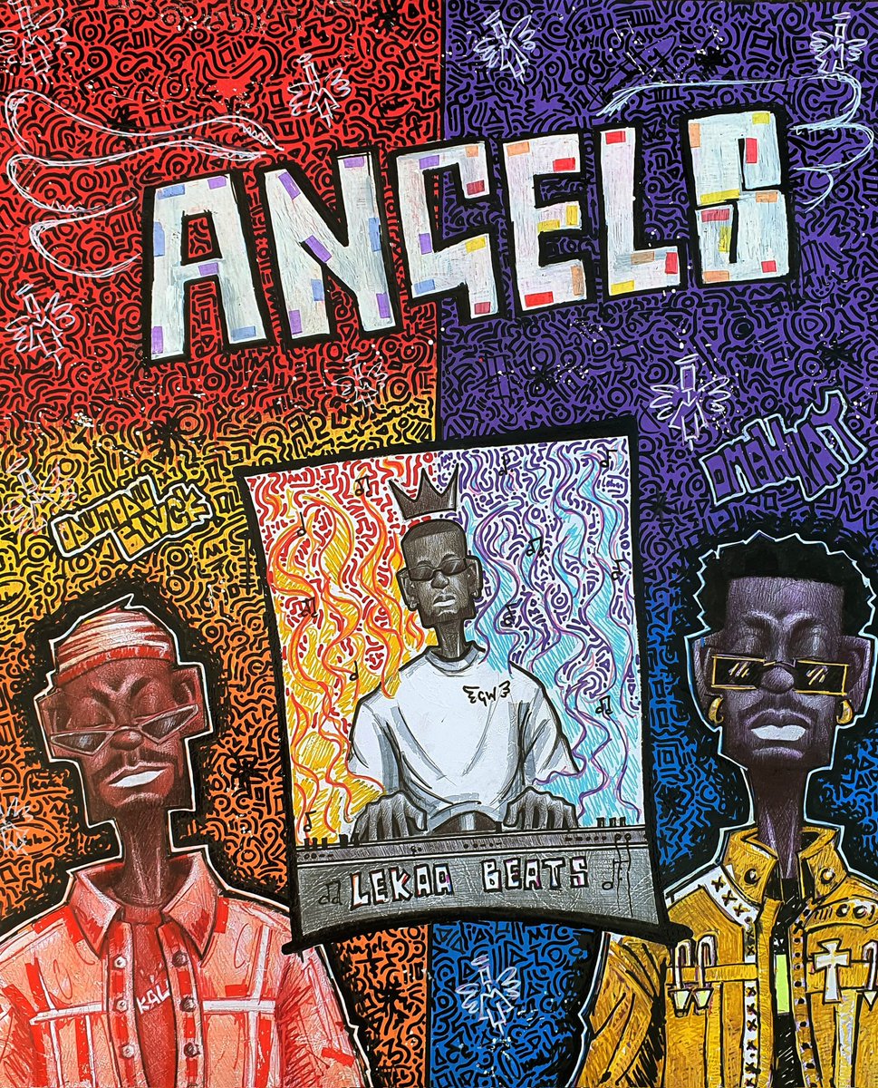 NEW ART‼️

Title: 'EMBOSSED PAPER'
Size: 23x27inches 
Medium: pens, pencils,paint, acrylic and alcohol markers on embossed cardboard
'ANGELS' by <a href="/LekaaGotWings/">Lekaa Beats</a> <a href="/Omah_Lay/">Omah Lay</a> <a href="/Odumodublvck_/">INDUSTRY MACHINE ⚙️</a> OUT this Friday; 30/01/26.

Be there🫵🏾