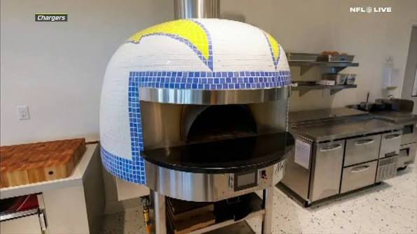 taStabss's tweet photo. Mike McDaniel on his tour of the Charger’s new facility “The Bolt”: 

“I guess I was blown away. I’ve never seen an establishment like that. They had my photo on the big screen, which was really welcoming. Saw the pizza oven, awesome. Brandon Staley’s mummified remains, nice.” https://t.co/4438D1dVuH