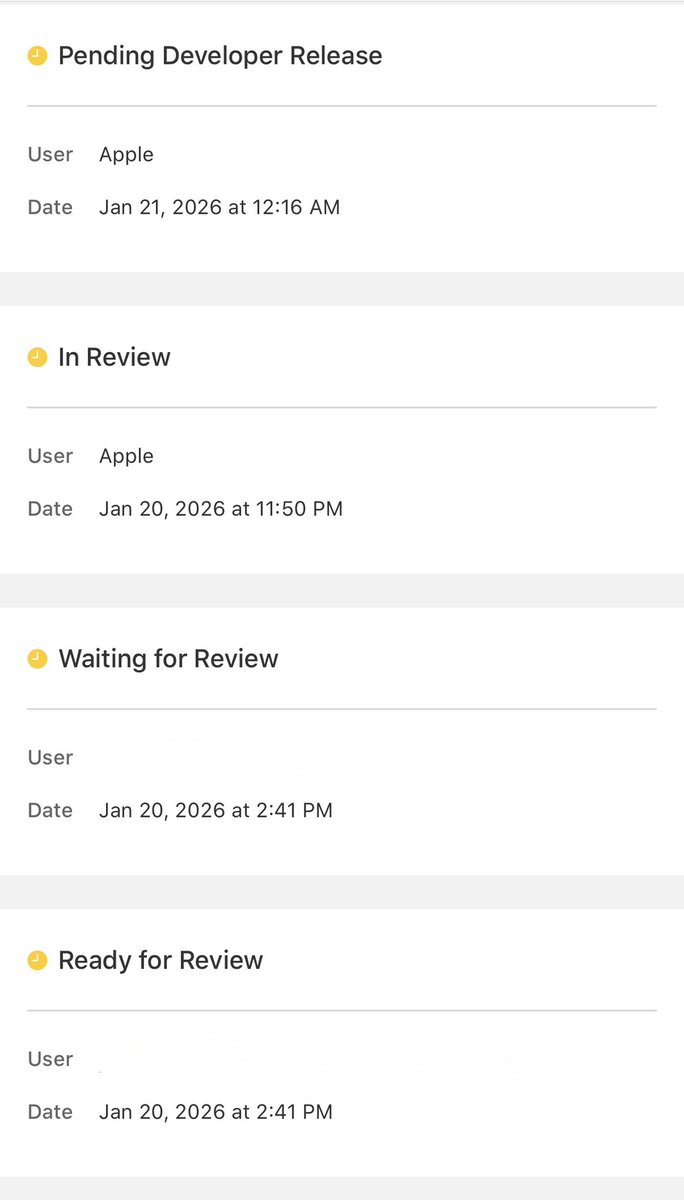 ynstek's tweet photo. @ScottSmithDev Look, this is my latest release history. It lasted about 9 hours 🚀 https://t.co/Ef8HGrppH6