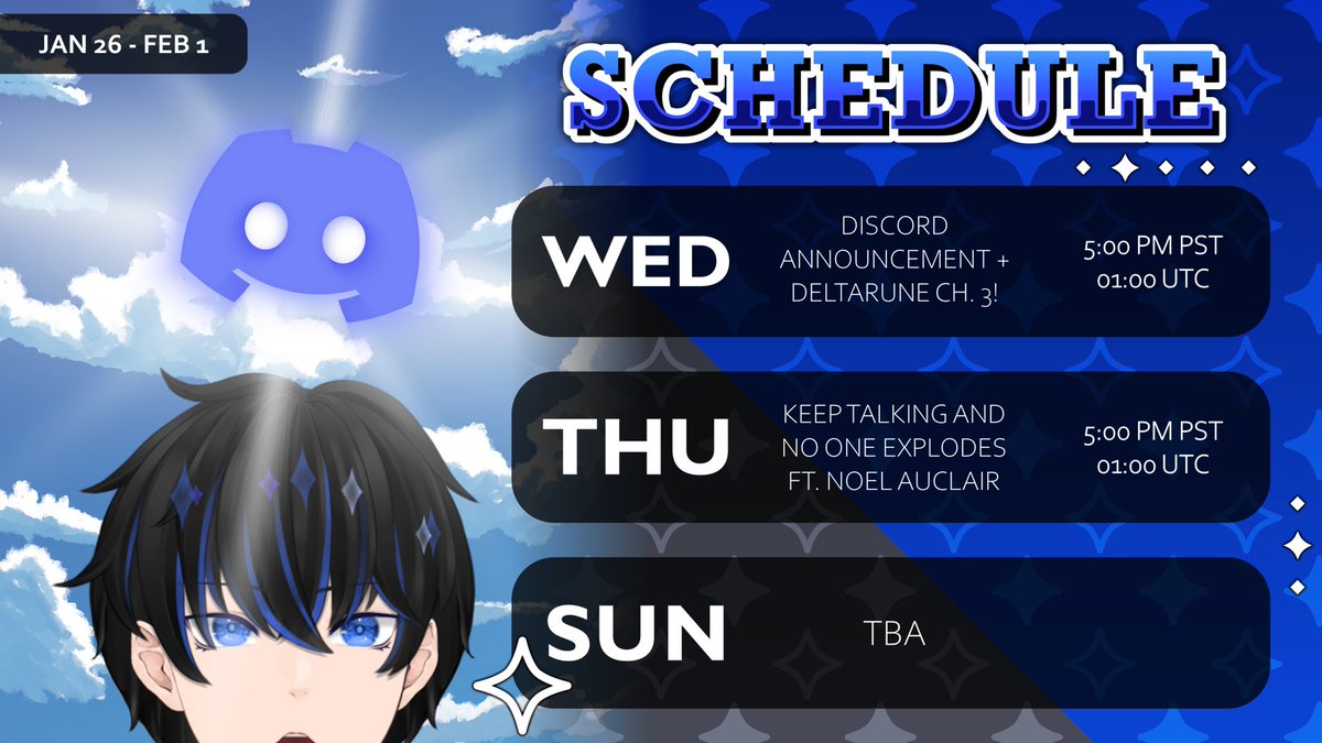 kurtishoshimoto's tweet photo. 🎩This Week's Stream Schedule✨
I'm finally opening up a Discord!! More info soon!
Also, I'll announce our weekend stream as soon as possible!!
🔴Live Tag: #CallingCardSent
🎨Art Tag: #Phan_Art
📽️Clips Tag: #CaughtIn4Kurtis https://t.co/MxoUdpz08V