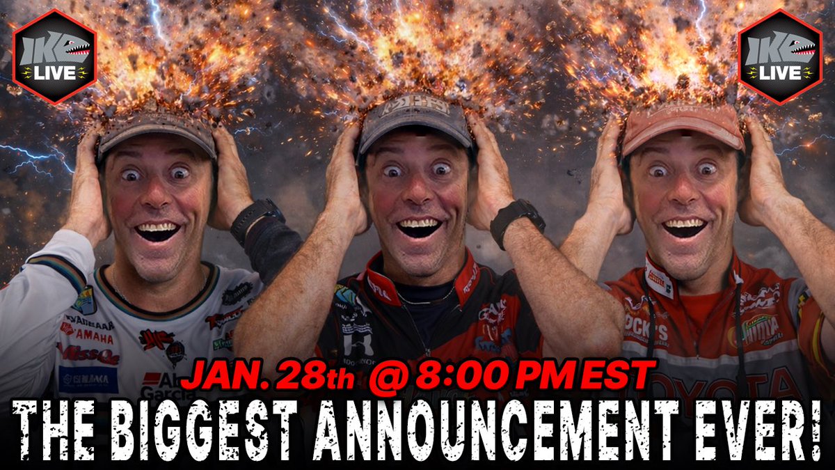 Folks at home!! Brand new <a href="/ikeliveshow/">Ike_Live</a> coming TOMORROW night at 8:00pm EST! This one is going to be HUGE!! You’re gonna wanna tune in for this one, trust me! BYOB!🍻#watchikelive <a href="/proedgefishing/">Pro Edge Fishing</a>