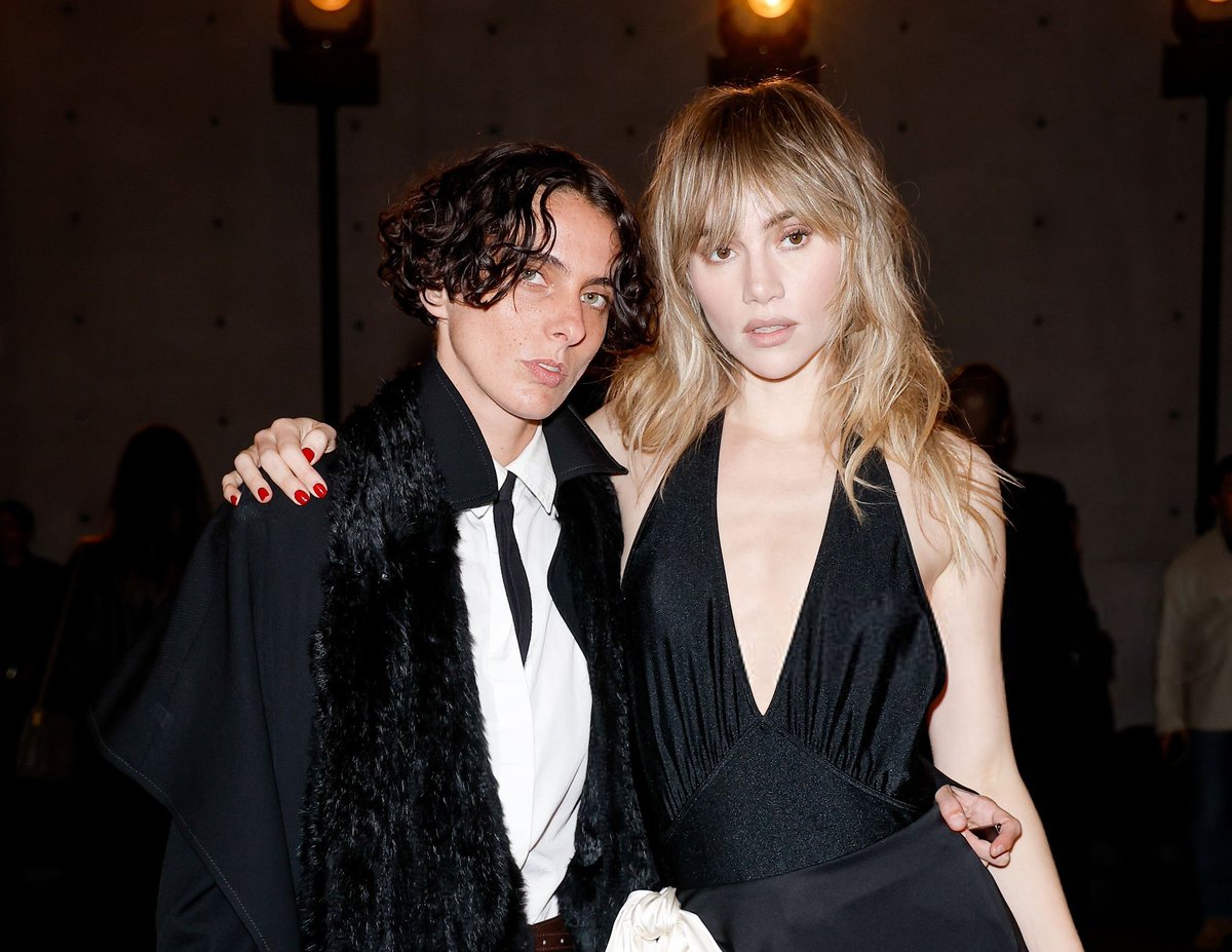 Suki Waterhouse and Sofia Malamute at the Saint Laurent fashion show today in Paris!