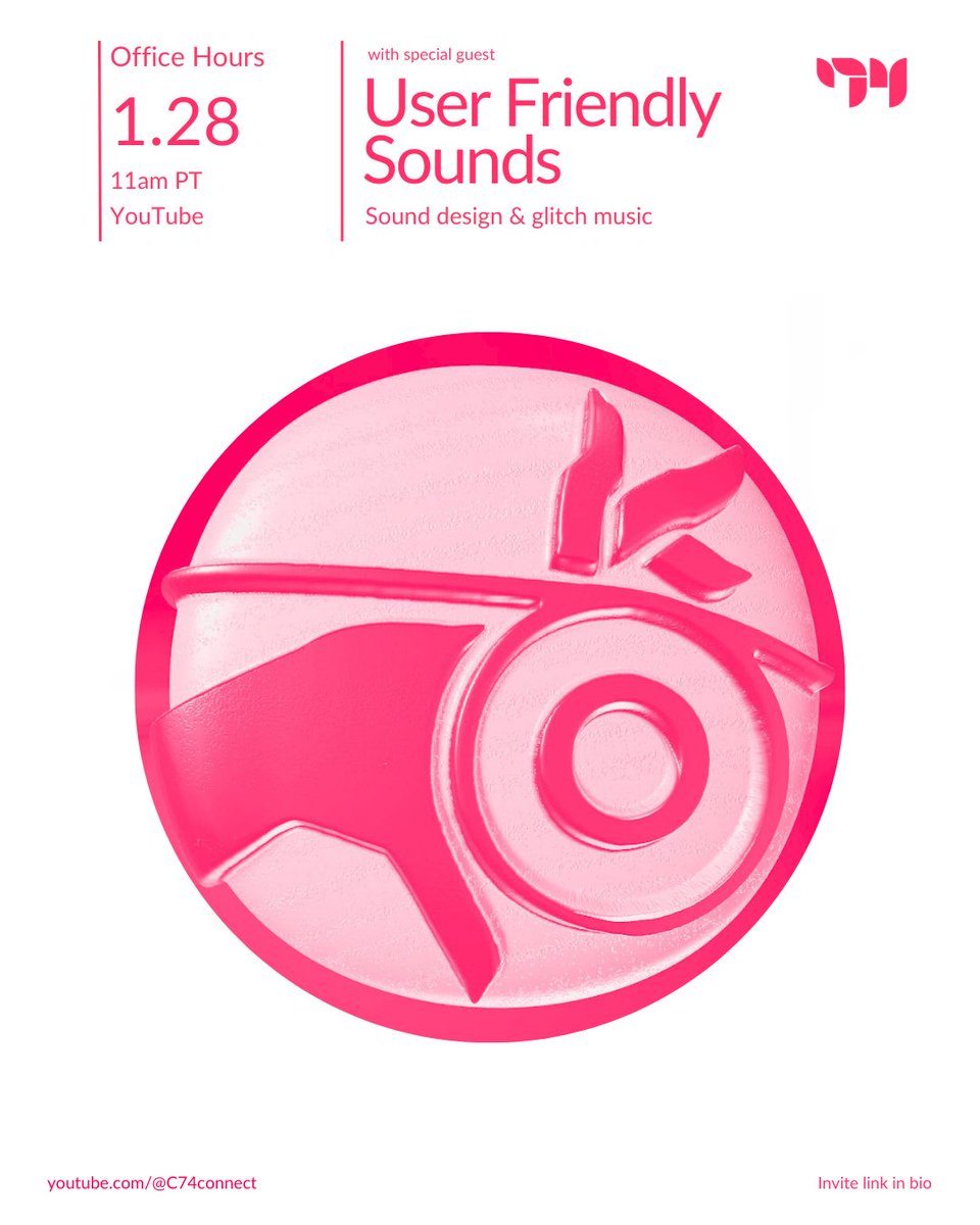 cycling74's tweet image. ⚡️ TOMORROW 1/28! ⚡️

🎮 We’re joined by glitch musician &amp;amp; sound designer User Friendly Sounds for another epic live Office Hours session 🤖✨

Bring your questions &amp;amp; join the conversation!
🔗 Join us here at 11am PT! 👇
youtube.com/live/ei6mcE_eT…

#maxmsp #glitch #sounddesign
