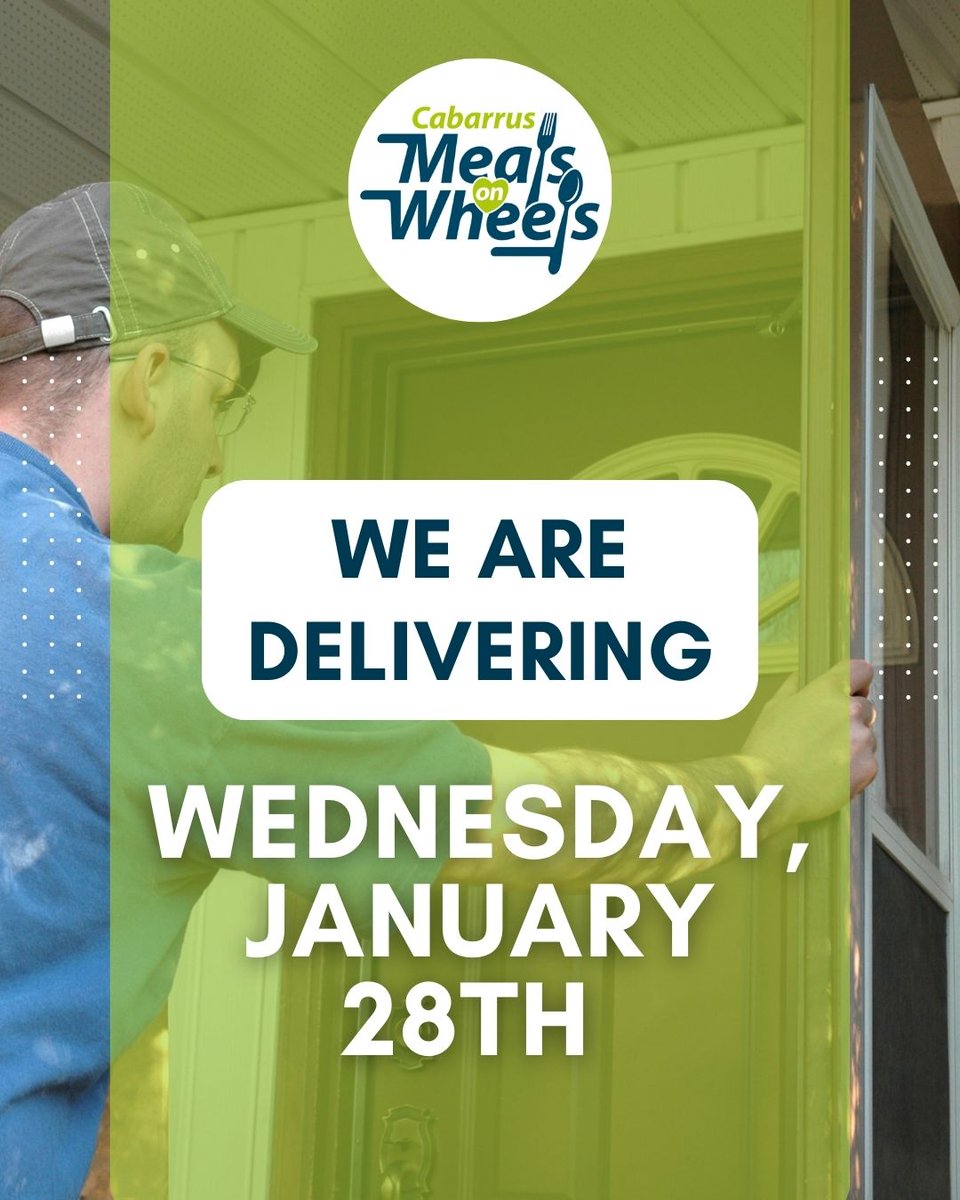 ❄️🚗 Delivery Update – Wednesday, January 28
Cabarrus Meals on Wheels will be open and delivering meals on, Wednesday, January 28, operating on our normal schedule. Please continue to use caution, especially in shady areas where ice may still be present. Stay safe and warm! 💙